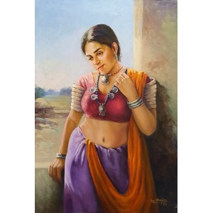 Aurangzib Hanjra, 20 x 30 Inch, Oil on Canvas, Figurative Painting, AC-AZH-017
